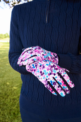 Fleece Lined Polar Stretch Winter Golf Gloves - Pixel Partee