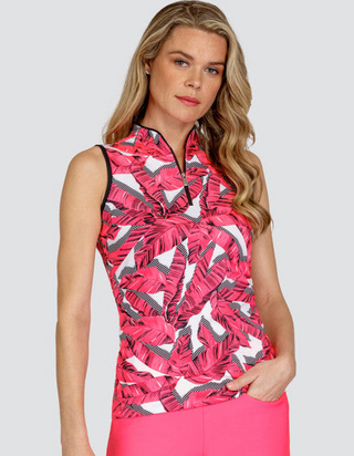 Tail Ladies Golf Leigh Sleeveless Polo - Sabal Sunset