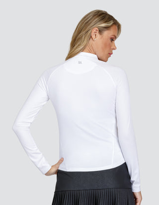 Tail Ladies Golf Darcey Long Sleeve 1/4 Zip Polo - White