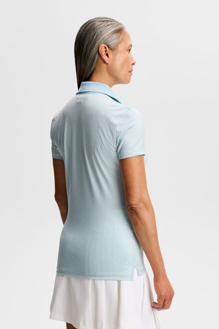 Tech Print Ladies Golf Polo - Bridge Stack Skylight