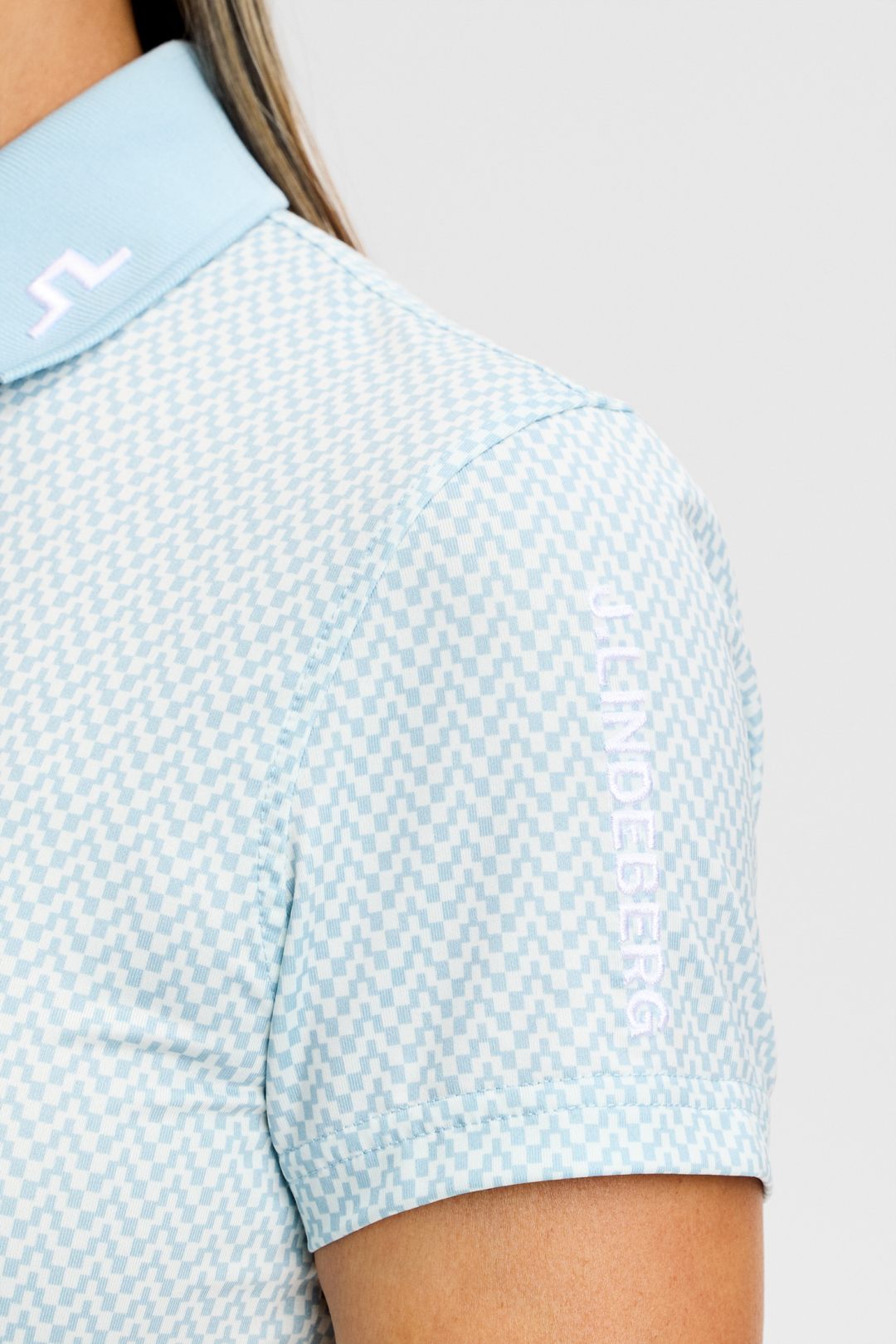 Tech Print Ladies Golf Polo - Bridge Stack Skylight