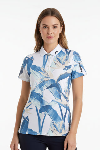 Tour Tech Print Ladies Golf Polo - Paradise Skylight