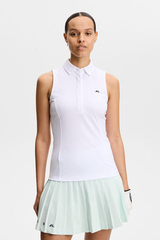 Dena Sleeveless Golf Polo - White