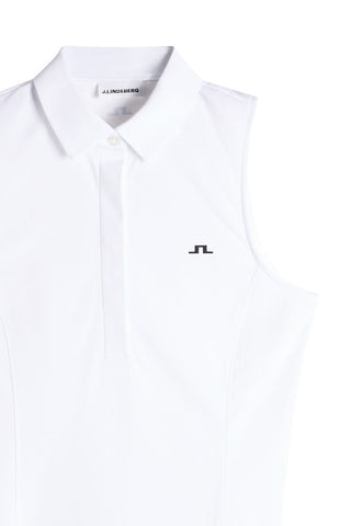Dena Sleeveless Golf Polo - White
