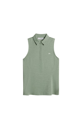 Dena Sleeveless Golf Polo - Hedge Green Melange