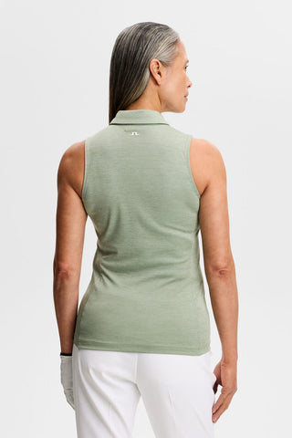 Dena Sleeveless Golf Polo - Hedge Green Melange