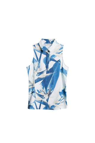 Dena Print Sleeveless Golf Polo - Paradise Skylight