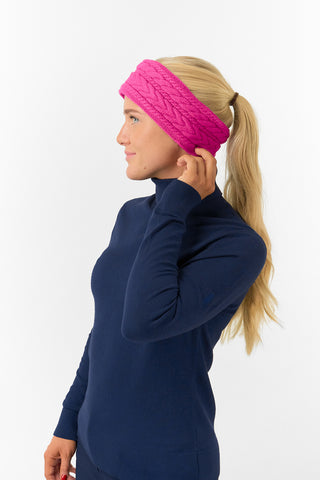 Ladies Golf Knitted Pink Fleece Lined Headband - Surprizeshop