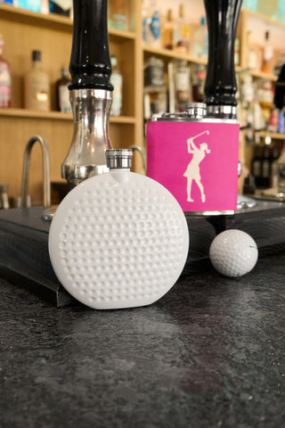 Pink Lady Golfer 6oz Hipflask