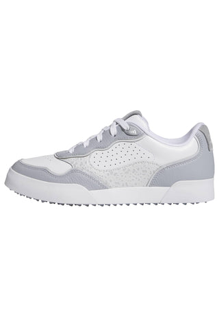Womens Waterproof Retrocross 25 Spikeless Golf Shoes - White, Silver & Grey