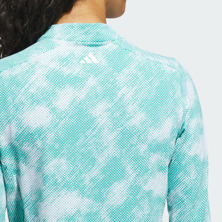 Adidas Womens Ultra Long Sleeve Quarter Zip Golf Top - Teal/White