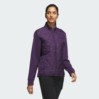 Adidas Ladies Ultimate365 Quilted Full Zip Golf Jacket - Purple