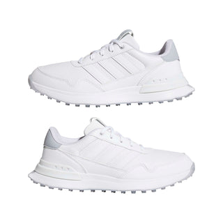 Adidas Womens S2G 26 Leather Spikeless Waterproof Golf Shoes - White & Silver