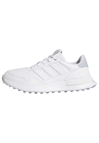 Adidas Womens S2G 26 Leather Spikeless Waterproof Golf Shoes - White & Silver