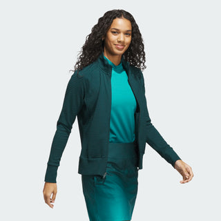 Adidas Womens Ultimate365 Textured Golf Jacket - Emerald