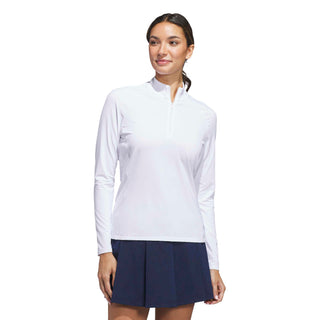 Ultimate365 Solid Quarter Zip Mock Neck - White