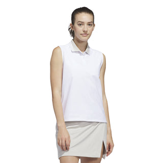 Beyond The Course Twistknit Sleeveless Polo - White