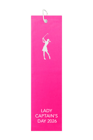 Lady Captain's Day 2026 Tri-Fold Towel - Hot Pink