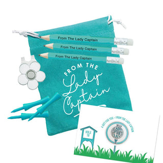 Lady Captain's Day 2025 Golf Ball Marker and Visor Clip Set - Aqua