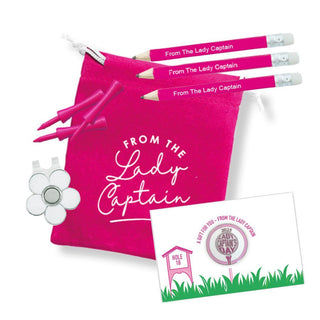 Lady Captain's Day 2025 Golf Ball Marker and Visor Clip Set - Pink