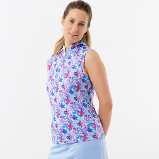 Pure Golf Ladies Rise Sleeveless Polo Shirt - Watercolour Daydream