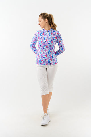 Pure Golf Ladies Serenity Quarter Zip Mid layer - Watercolour Daydream