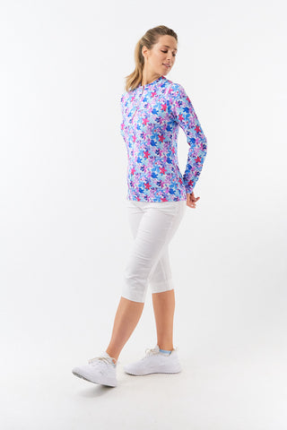 Pure Golf Ladies Serenity Quarter Zip Mid layer - Watercolour Daydream