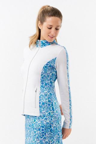Pure Golf Ladies Breeze Golf Jacket - Peacock Swirl