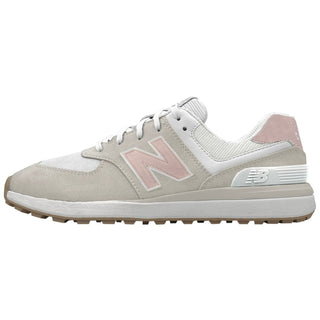 New Balance Womens Waterproof Golf Shoes - 574 Greens V2 - Spikeless Sand/Pink