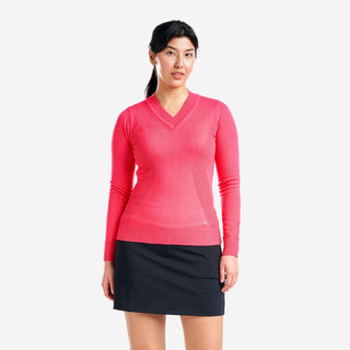 Nivo Ladies Nicole V-Neck Sweater - Cherry
