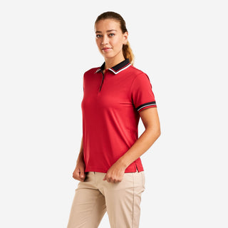 Lorraine Ladies Short Sleeve Golf Polo - Chinese Red