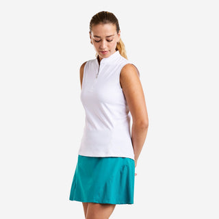 Amelie Mock Sleeveless Golf Top - White