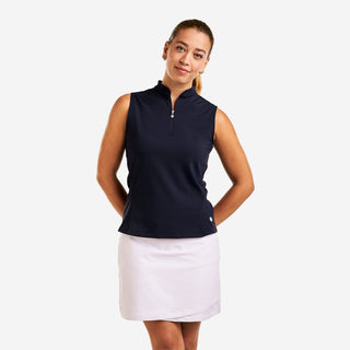 Amelie Mock Sleeveless Golf Top - Navy