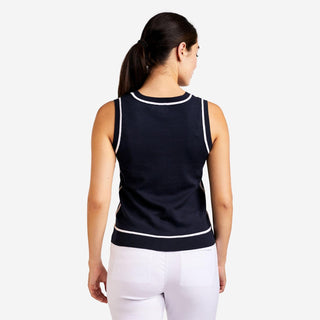 Nicolette Sleeveless Golf Sweater - Navy