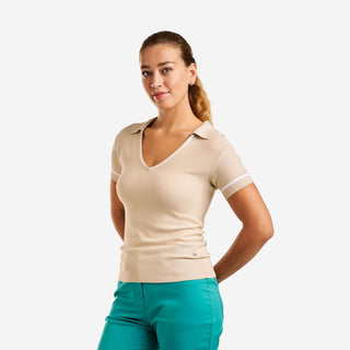 Nyla Short Sleeve Golf Sweater - Cream