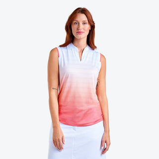 Nivo Ladies Mai Sleeveless Mock - White / Papaya