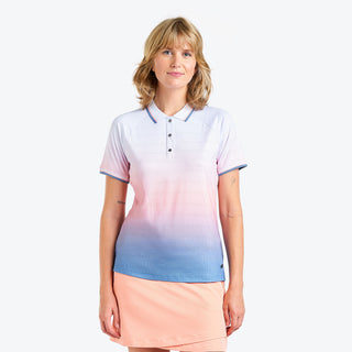 Nivo Ladies Malai Short Sleeve Polo - White / Sea Reflection