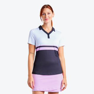 Nivo Ladies Samara Short Sleeve Polo - White/Black