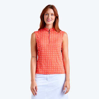 Nivo Ladies Linnea Sleeveless Liv Cool Mock - Papaya