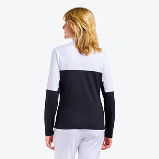 Nivo Ladies Gaia Long Sleeve Golf Mock - White & Black