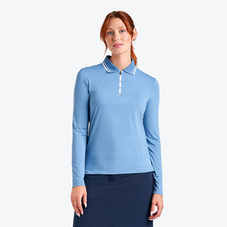 Nivo Ladies Alana Long Sleeve Active Polo - Sea Reflection