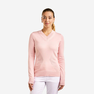 Nicole V-Neck Sweater - Crystal Rose