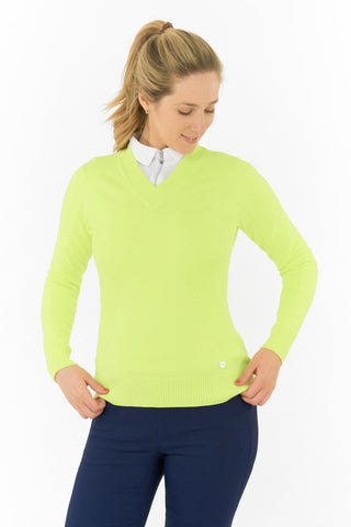 Nivo Ladies Nicole V-Neck Sweater - Lime