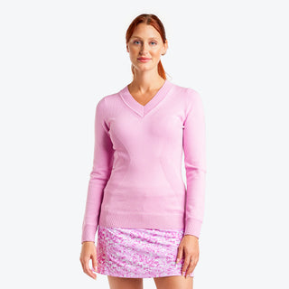 Nivo Ladies Nicole V-Neck Sweater - Bubble Gum