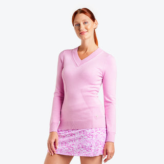 Nivo Ladies Nicole V-Neck Sweater - Bubble Gum