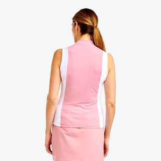 Nivo Ladies Golf Emily Sleeveless Mock Top - Cosmetic Pink
