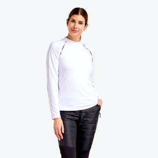 Nivo Ladies Dollie Mock Long Sleeve Golf Top - White