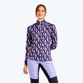 Nivo Ladies Dallas Long Sleeve Golf Mock - Pansy Garden