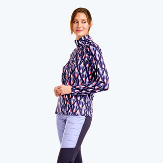 Nivo Ladies Dallas Long Sleeve Golf Mock - Pansy Garden