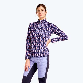 Nivo Ladies Dallas Long Sleeve Golf Mock - Pansy Garden